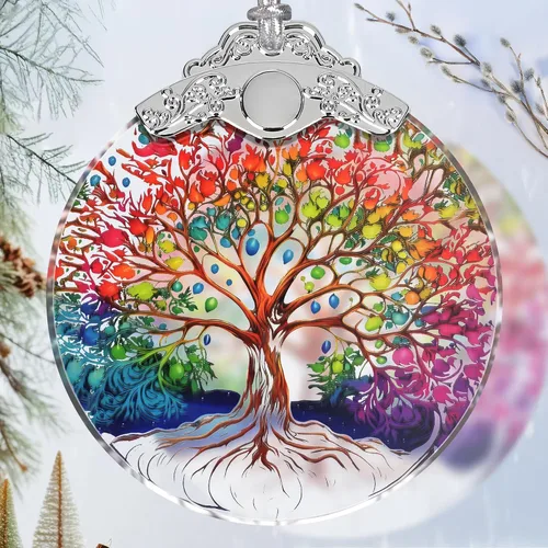 Vista 15 de Ornamento de Hada de Vidrio Emplomado de Navidad - Decoración para el Hogar - Ideas de Regalos Navideños - Intercambio de Regalos - Hada Hermosa