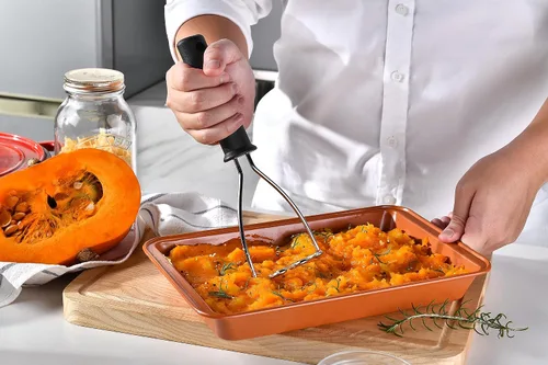 Vista 4 de Potato Masher - Herramienta de cocina de alambre de acero inoxidable para puré de verduras, alimentos, frijoles, aguacate, apto para lavavajillas