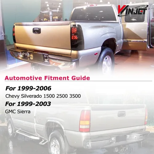 Vista 5 de Winjet Luces traseras LED aptas para Chevrolet Silverado 1999-2006 y 1999-2003 GMC Sierra montaje de luz trasera con luz LED intermitente/luz