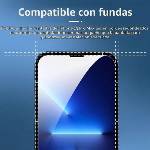 Vista 6 de NEW'C - Paquete de 4, 2 vidrios templados para iPhone 13 Pro Max y 2