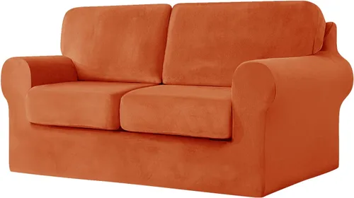 Vista 88 de Funda de sofá con fundas de cojín de asiento separadas y fundas de respaldo, fundas elásticas para sofá, fundas protectoras de terciopelo