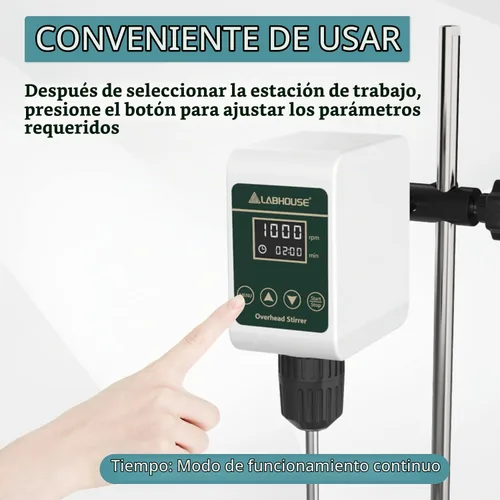 Vista 7 de Agitador aéreo OS-5S, 10L (H₂O), 100-1200RPM, 10000mPas, H-Base