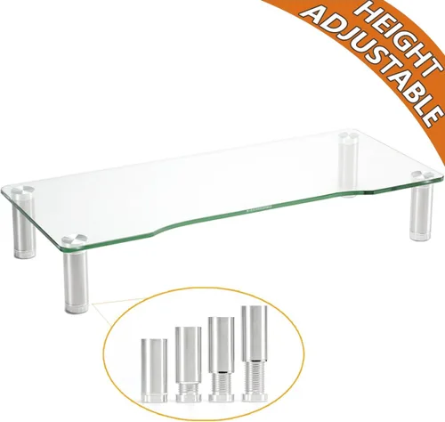Vista 8 de Hemudu Elevador de monitor de computadora transparente con soporte de escritorio multimedia ajustable para pantalla plana LCD LED TV