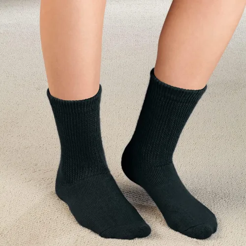 Vista 2 de Silver StepsTM - Calcetines para diabéticos extra afelpados, 3 pares Negro