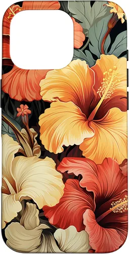 Vista 20 de Hawaiian Tropical Design Yellow Red Hibiscus Plumeria Case for iPhone 17