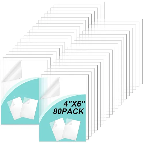 Vista 8 de Queekay Paquete de 20 Láminas de Acrílico Transparente de 4" x 6" Paneles de Plástico Fundido Transparente con Papel Protector para Proyectos