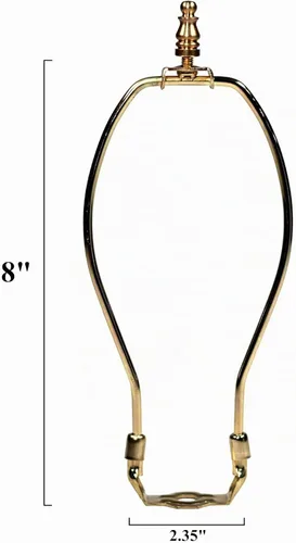 Vista 3 de Creative Hobbies® Kit de arpa de lámpara de 8 pulgadas, acabado dorado, arpa de peso regular, acabado premium y base de arpa para lámparas de mesa