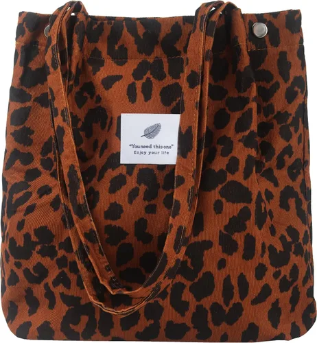 Vista 23 de Bolsa Tote de Pana para Mujeres Pequeña Bolsa de Lona para Hombro Bolsa de Mano de Pana con Bolsillo Interior 02 Verde Ejército