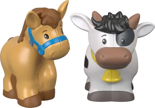 Vista 4 de Fisher-Price Little People juguetes para niños pequeños de granja Animalitos amigos 8 piezas juego de figuras para juego de rol Edades 1+ años