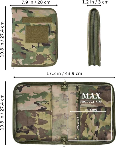 Vista 4 de Cubierta de carpeta grande OCP A5, funda militar militar para cuaderno con cremallera