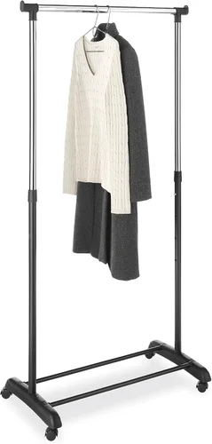 Vista 15 de Whitmor Perchero plegable para ropa - Colgador de ropa con ruedas - Altura ajustable - Negro