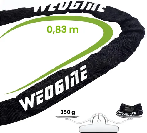 Vista 5 de Candado de cadena para bicicleta, candado de cadena de bicicleta antirrobo resistente, candados de seguridad de bicicleta de 2.72 pies con 3 llaves