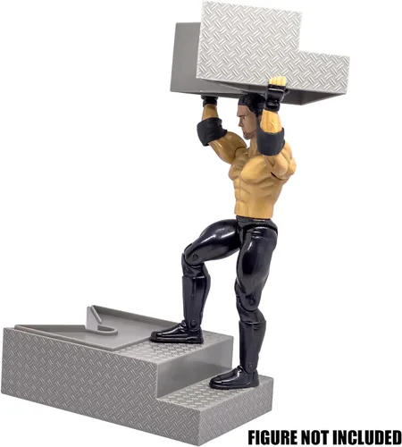 Vista 4 de Juego de 4 escaleras de anillo rompibles grises de lujo para anillos de figuras de lucha libre Construye entradas más grandes y peleas de ringside