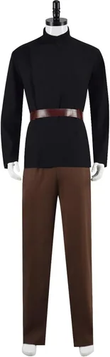 Vista 4 de Count Dooku - Disfraz de cosplay para hombre, camiseta de Dooku, pantalones de capa, bata de uniforme de Halloween