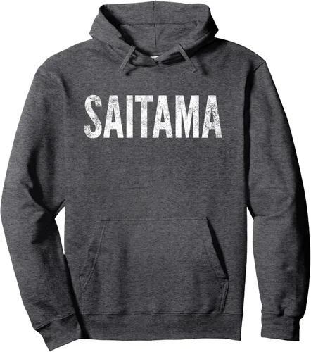 Vista 4 de Sudadera con capucha Saitama Japan Distressed Graphic Pullover, Negro