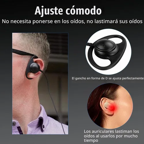 Vista 5 de Retevis Auricular Walkie Talkie con micrófono, para RT22/RT68/RT21/H777