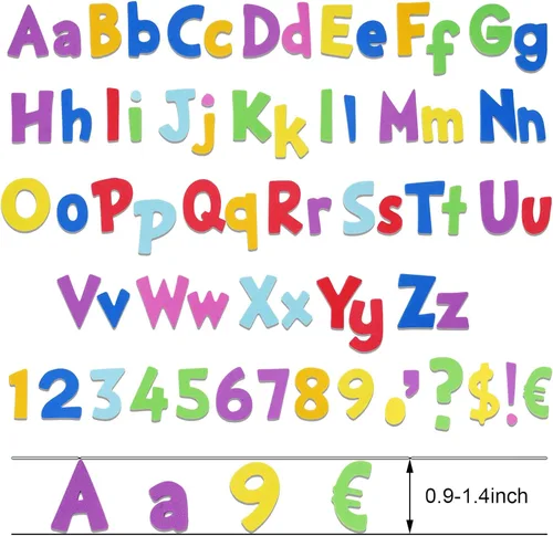 Vista 2 de AnyDesign 680 calcomanías coloridas de espuma de letras y números, autoadhesivas, calcomanías decorativas para manualidades, tarjetas