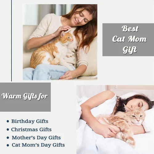 Vista 6 de Mosslink Manta de Mamá Gatuna 60"x50", Regalos para Amantes de los Gatos para Mujeres, Regalos de Gatos para Amantes de los Gatos, Regalos de Mamá