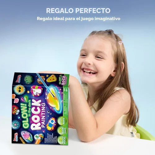 Vista 7 de Kit de pintura de roca: kit de roca que brilla en la oscuridad, artes y manualidades para niños de 6 a 12 años, suministros de arte, kits de pintura