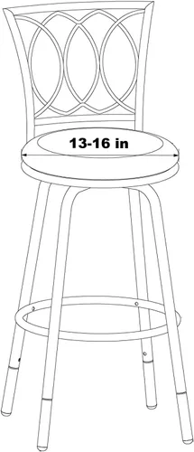 Vista 5 de Deisy Dee 4 fundas de asiento redondas para taburetes de bar, fundas elásticas para sillas redondas de 13 a 16 pulgadas (negro)