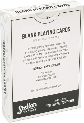 Vista 3 de Stellar Factory Cartas de juego en blanco premium (52 piezas) DIY, diseño de juegos, prototipos y tarjetas didácticas, 1 unidad