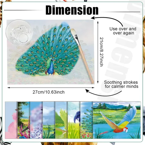 Vista 2 de Colarr 20 piezas de productos de demencia para aves de edad avanzada, reutilizables, juguetes de pintura al agua, actividades para personas mayores
