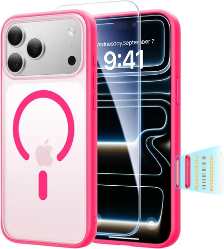 Vista 11 de Funda magnética 3 en 1 a prueba de golpes para iPhone 17 Pro, compatible con MagSafe, protección militar superior, 1 protector de pantalla + 1