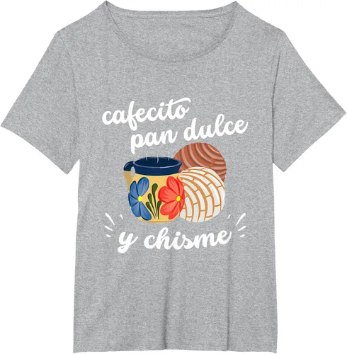 Vista 40 de Camiseta Cafecito Pan Dulce y Chisme Mexican Hispanic Pride Breakfast Negro