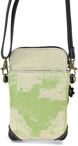 Vista 2 de CHALA Canvas Crossbody Cell Phone Purse - Women Multicolor Handbag with Adjustable Strap Jirafa - Arena