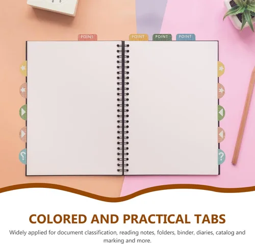 Vista 8 de NUOBESTY Notas para libros, 6 hojas, etiquetas adhesivas para cuadernos, pestañas adhesivas para libros