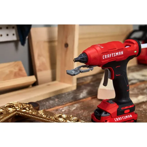 Vista 6 de CRAFTSMAN V20 Hot Glue Gun Full Size, Cordless Glue Gun and Sticks Set with LED Light, Interchangeable Nozzles and Wrench, Retractable Dip Tray