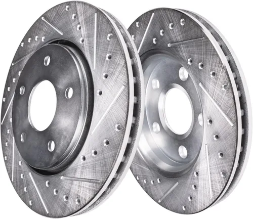Vista 13 de Detroit Axle - Rotores de freno delanteros perforados y ranurados + repuesto de pinza de freno lateral del conductor para Honda Odyssey Acura MDX