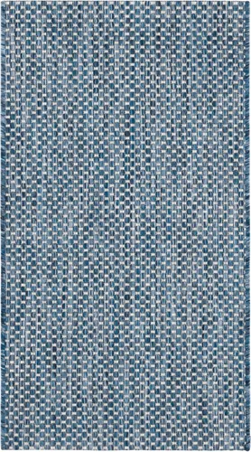 Vista 24 de SAFAVIEH Alfombra Lavable para Exteriores Colección Courtyard - 2'3" x 5', Azul Aqua y Gris, No Desprende Pelusa y Fácil Limpieza, Ideal para Patio