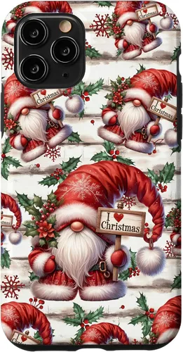 Vista 29 de iPhone 16 Love Christmas Gnomo Shabby Chic Decoración para mujer Bonita funda de Navidad