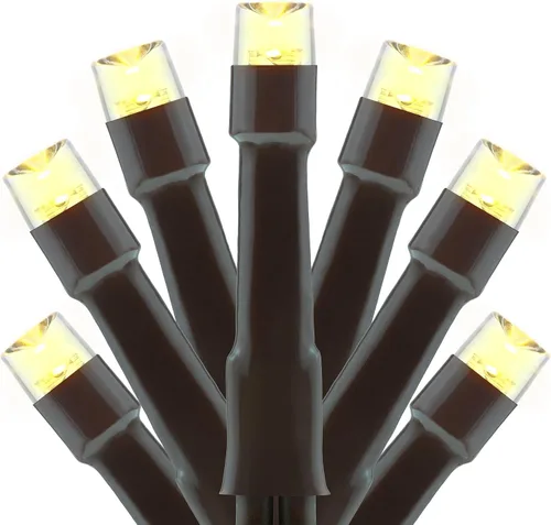 Vista 12 de YULETIME - Tira de 300 luces LED rosadas de color blanco cálido de 100 pies con adaptador de 8 modos, 4 pulgadas de espacio, cable transparente Rosa