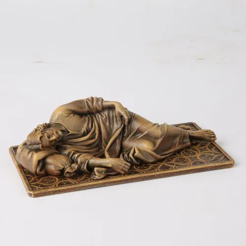 Vista 3 de Estatua Católica BC de San José Durmiente, Figura del Santo Patrono Regalo de Inauguración de Casa, Decoración Devota del Hogar, 6" L, Escultura
