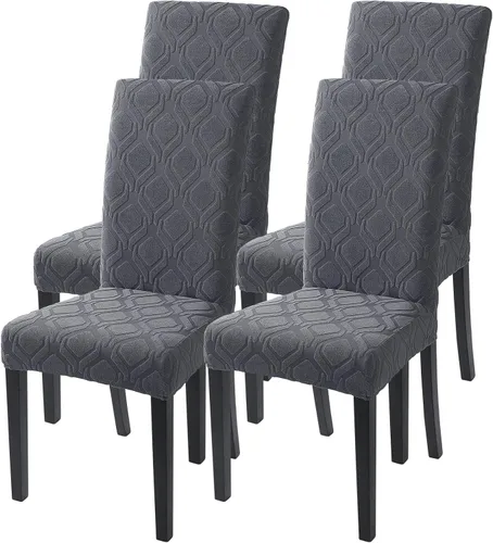 Vista 60 de SearchI Juego de 2 fundas elásticas para sillas Parsons de comedor, fundas elásticas con estampado de elastano, extraíbles, lavables, fundas