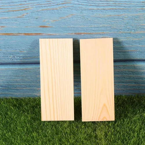 Vista 6 de Paquete de 16 tablas de madera para manualidades sin terminar de 4 x 2 x 1/5 pulgadas a 0.197 in de grosor, bloques de madera en blanco sin