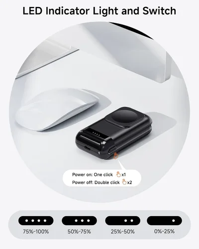 Vista 4 de Cargador de reloj portátil para Samsung Galaxy Watch8/8Classic/Ultra (2025)/7/Ultra/6/5, 6000 mAh reloj y cargador de teléfono para Samsung Galaxy