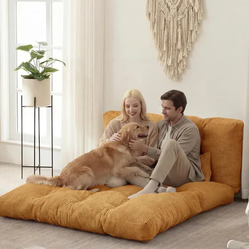 Vista 20 de Sofá cama plegable, silla convertible con almohada, colchón plegable con soporte para la espalda, silla plegable portátil, cama, cómodo sofá de piso