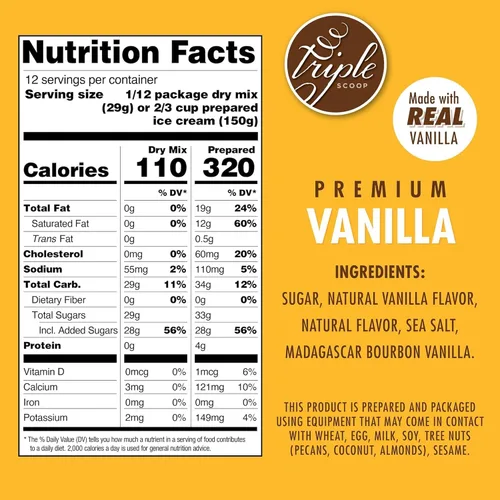 Vista 2 de Triple Scoop - Paquete Variado (4) Mezcla para Helado, Mezcla para Máquina de Helados. Simple, Fácil, Delicioso. De Mezcla Gourmet a Máquina en 5