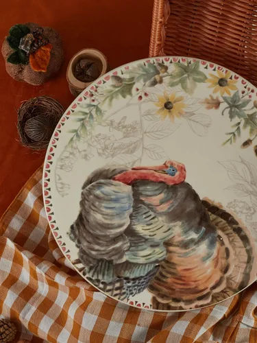 Vista 5 de Bico Blessing Season - Juego de 4 platos de cerámica grandes de 11 pulgadas para pasta, filete, elegantes platos para servir, aptos para microondas