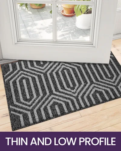 Vista 7 de DEXI - Alfombras para puerta de entrada, antideslizante, lavable, absorbente, resistente a la suciedad en el interior, alfombra de entrada de perfil