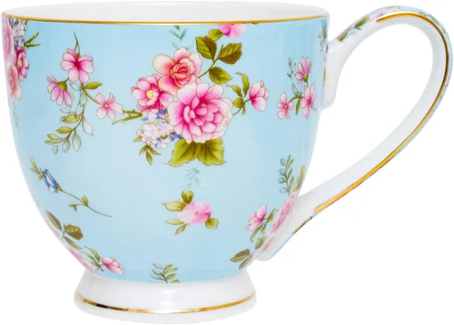 Vista 15 de Tazas de café de porcelana de hueso de 16oz para mujeres Tazas Flora Tazas de café y té Novedades Tazas de café para regalar a mujeres, mamá, amigas