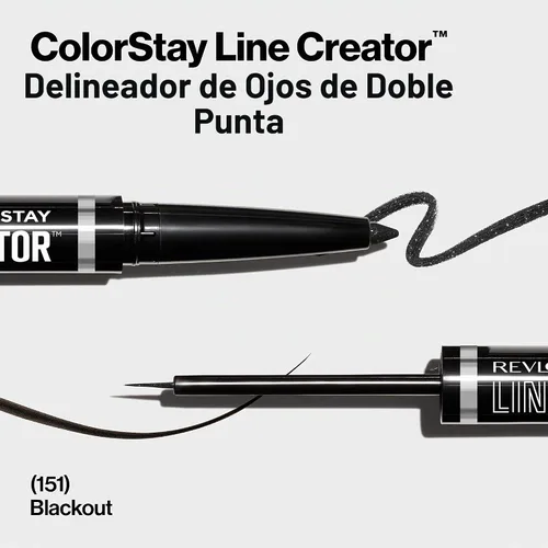 Vista 3 de REVLON Delineador líquido y lápiz Kohl ahumado, maquillaje de ojos ColorStay Line Creator, impermeable y resistente a la transferencia, opaca, 0.004