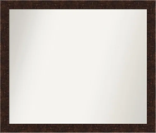 Vista 50 de Amanti Art Espejo de baño de bronce para sobre fregadero, 24 x 24 pulgadas, espejo de tocador cuadrado estrecho de bronce Manhattan, marco de madera