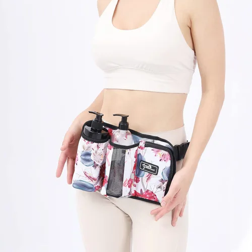 Vista 5 de Bolsa de botella de masaje - Funda para terapeuta para loción y aceite, color flor (9d3KD-Hua)