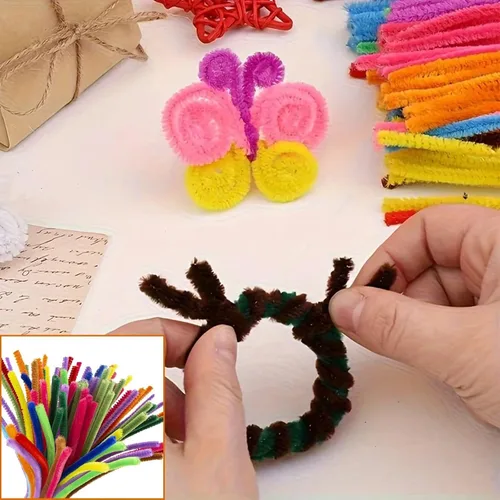 Vista 3 de Pipe Cleaners Bulk 200Pcs - 20 Colors Chenille Stems for Crafts, 11.81" Long x 0.23" Pipe Cleaner Crafts, Art & Craft Supplies for DIY Projects