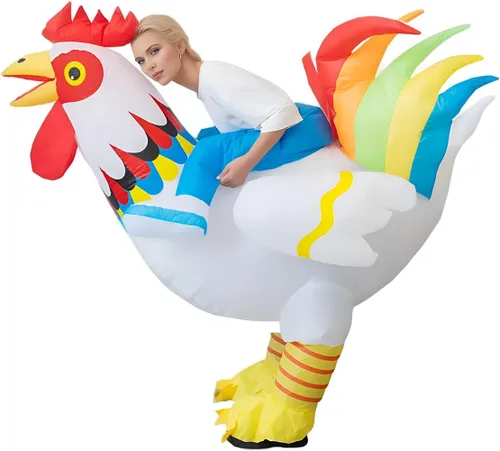 Vista 3 de Luxanna Disfraz inflable para adultos, Navidad, Halloween, fiesta, cosplay, traje de hombre y mujer, disfraz divertido de cuerpo completo