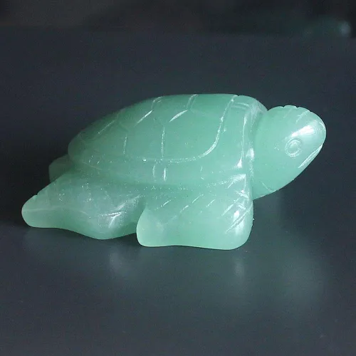 Vista 7 de Estatua de tortuga marina de cristal tallada a mano de 2 pulgadas para decoración del hogar (obsidiana negra)